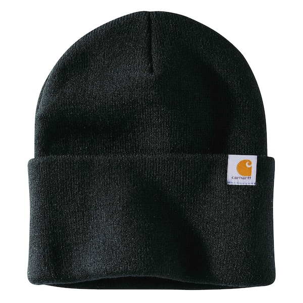 Carhartt Men's AH4597 M Knt Cffd Beanie OS Hats Unassigned Black AH4597-M / 104597-BLKOS - main